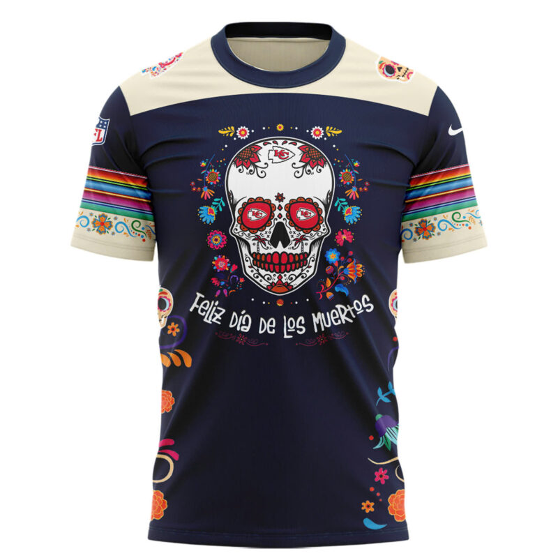 Kansas City Chiefs 2024 NFL Dia De Los Muertos Premium Limited Tee - Image 2