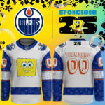 2024 Edmonton Oilers x Spongebob 25th Anniversary Exclusive Personalized Jersey