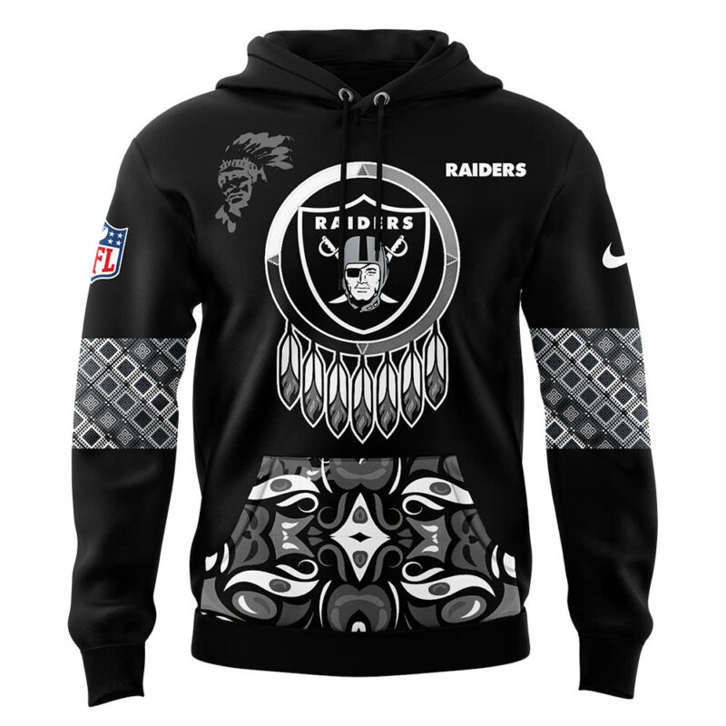 Men's Nike Las Vegas Raiders 2024 Native American Heritage Month Premium Limited Pullover Hoodie - Image 2