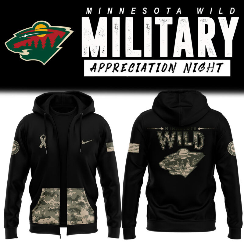 Minnesota Wild x 2024 Military Appreciation Night Zip Hoodie