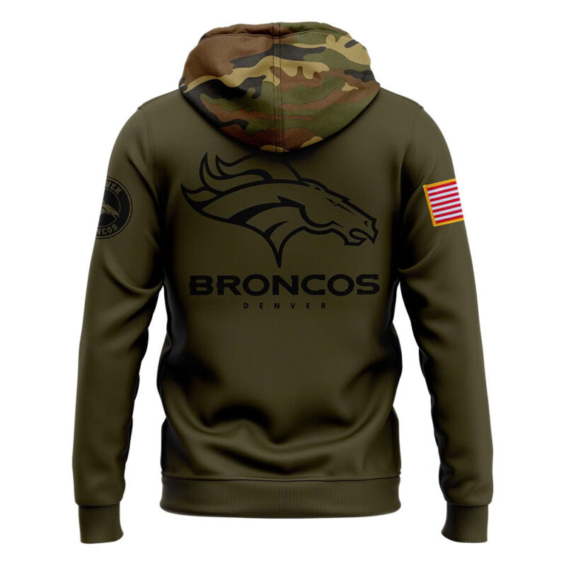 Men’s Denver Broncos Nike Camo 2024 Salute to Service Club Fleece Pullover Hoodie V2 - Image 3