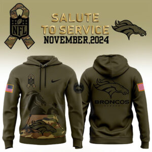 Men’s Denver Broncos Nike Camo 2024 Salute to Service Club Fleece Pullover Hoodie