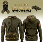 Men’s Denver Broncos Nike Camo 2024 Salute to Service Club Fleece Pullover Hoodie V2