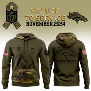 Men’s Denver Broncos Nike Camo 2024 Salute to Service Club Fleece Pullover Hoodie V2