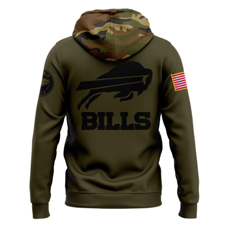 Men’s Buffalo Bills Nike Camo 2024 Salute to Service Club Fleece Pullover Hoodie V2 - Image 3
