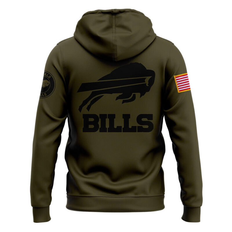 Men’s Buffalo Bills Nike Camo 2024 Salute to Service Club Fleece Pullover Hoodie - Image 3