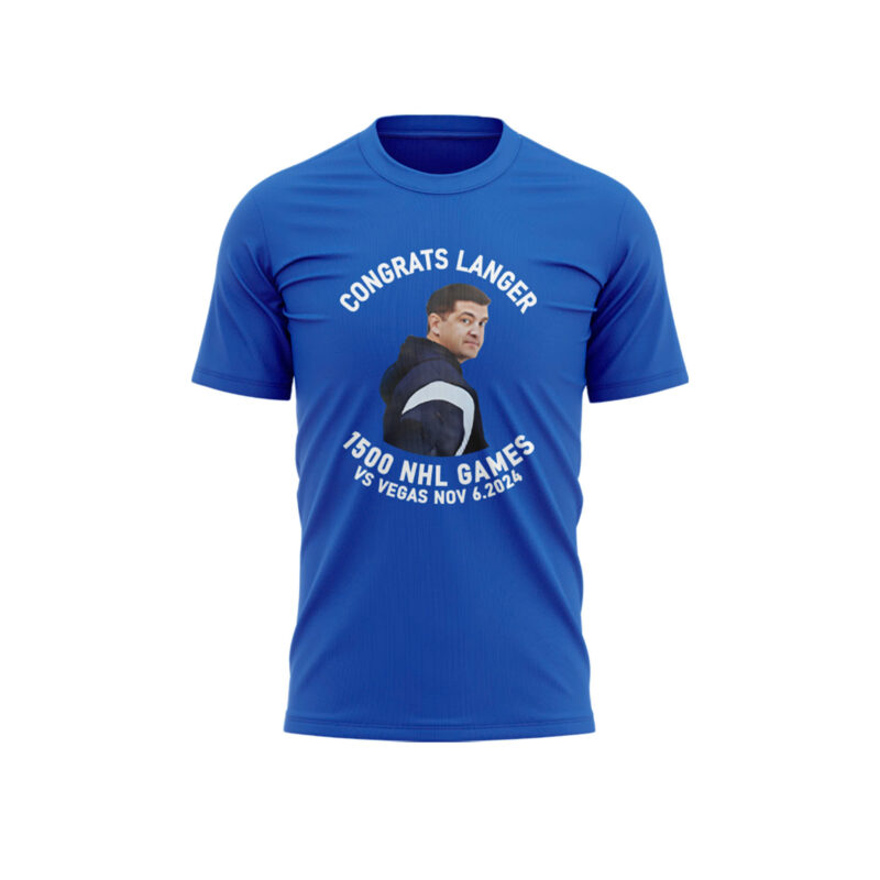 Edmonton Oilers "CONGRATS LANGER 1500 NHL GAMES" Tee - Image 2