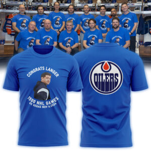 Edmonton Oilers "CONGRATS LANGER 1500 NHL GAMES" Tee