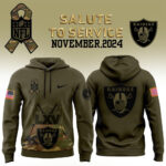 Men’s Las Vegas Raiders Nike Camo 2024 Salute to Service Club Fleece Pullover Hoodie