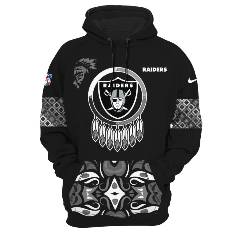 Women’s Nike Las Vegas Raiders 2024 Native American Heritage Month Premium Limited Pullover Hoodie - Image 2