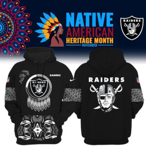 Women?s Nike Las Vegas Raiders 2024 Native American Heritage Month Premium Limited Pullover Hoodie
