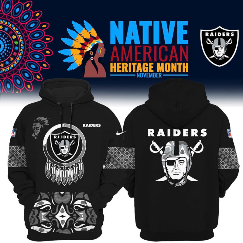 Women’s Nike Las Vegas Raiders 2024 Native American Heritage Month Premium Limited Pullover Hoodie