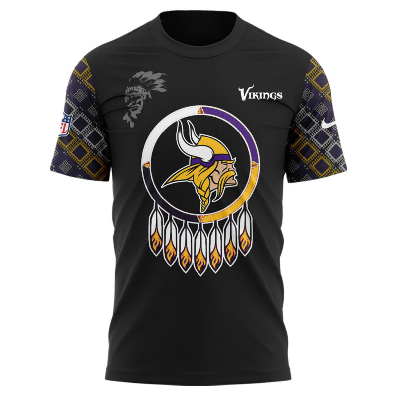 Minnesota Vikings NFL 2024 Native American Heritage Month Premium Limited Tee - Image 2
