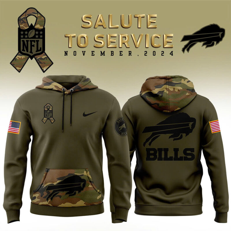 Men’s Buffalo Bills Nike Camo 2024 Salute to Service Club Fleece Pullover Hoodie V3