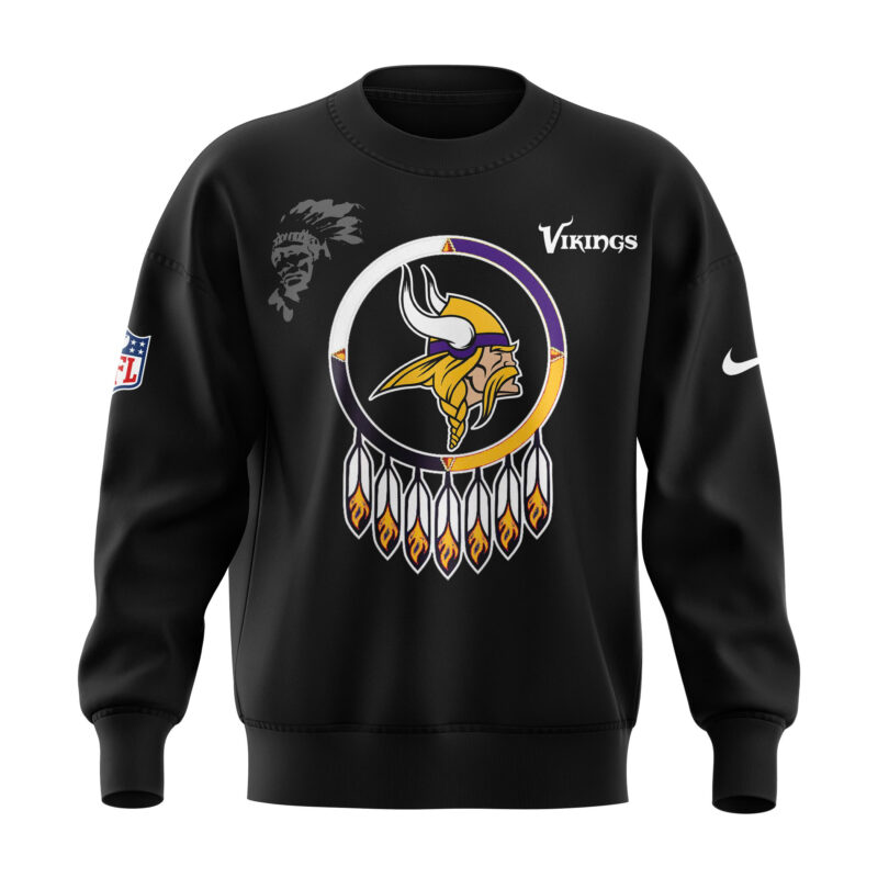 Unisex Minnesota Vikings NFL 2024 Native American Heritage Month Premium Limited Long Sleeve Shirt - Image 2