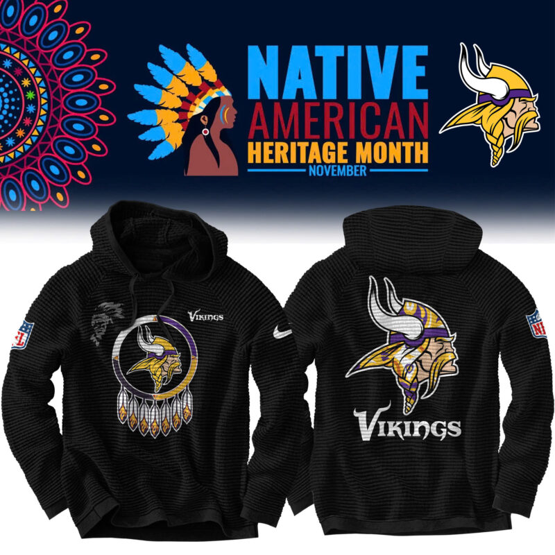 Unisex’s Nike Minnesota Vikings NFL 2024 Native American Heritage Month Premium Limited Waffle Hoodie