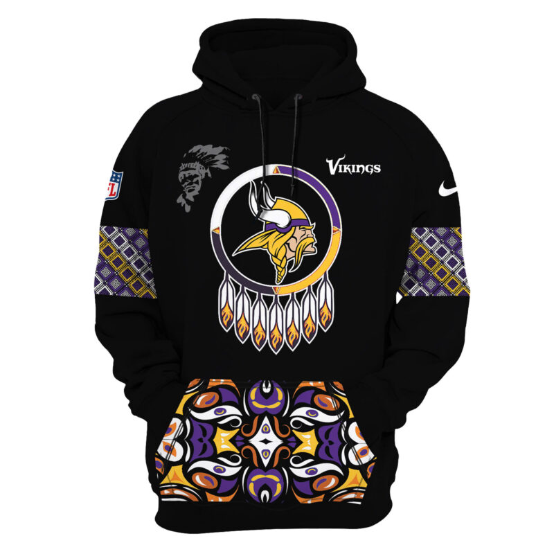 Women’s Nike Minnesota Vikings NFL 2024 Native American Heritage Month Premium Limited Pullover Hoodie - Image 2