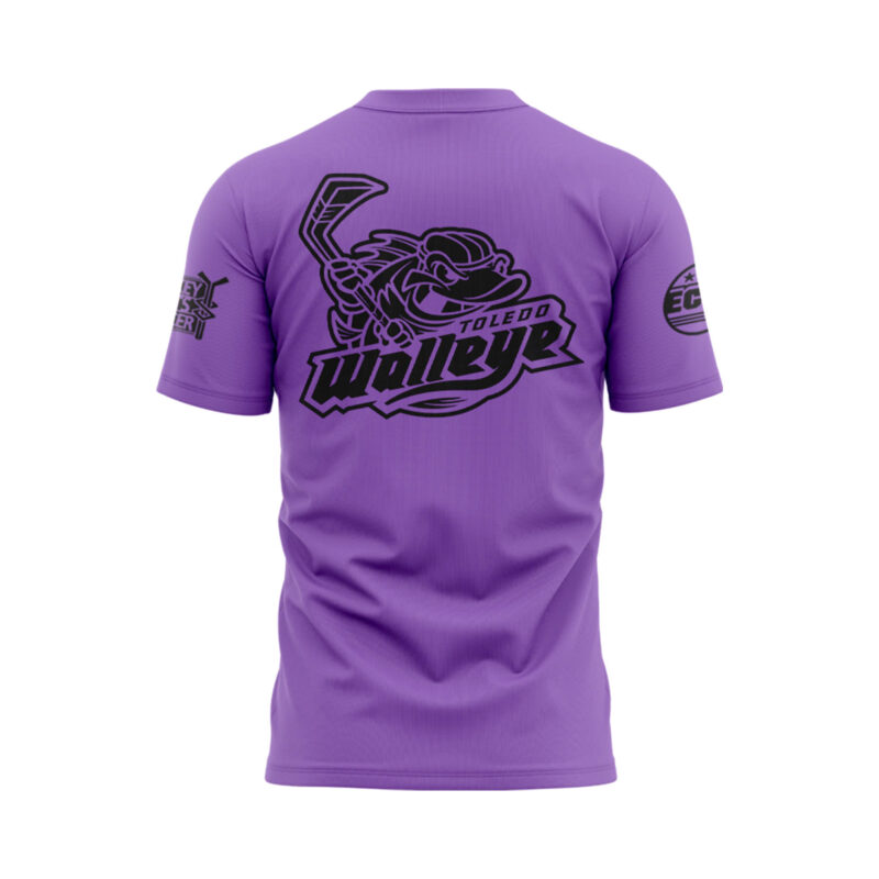 Toledo Walleye x Hockey Fights Cancer 2024 T shirt - Image 3