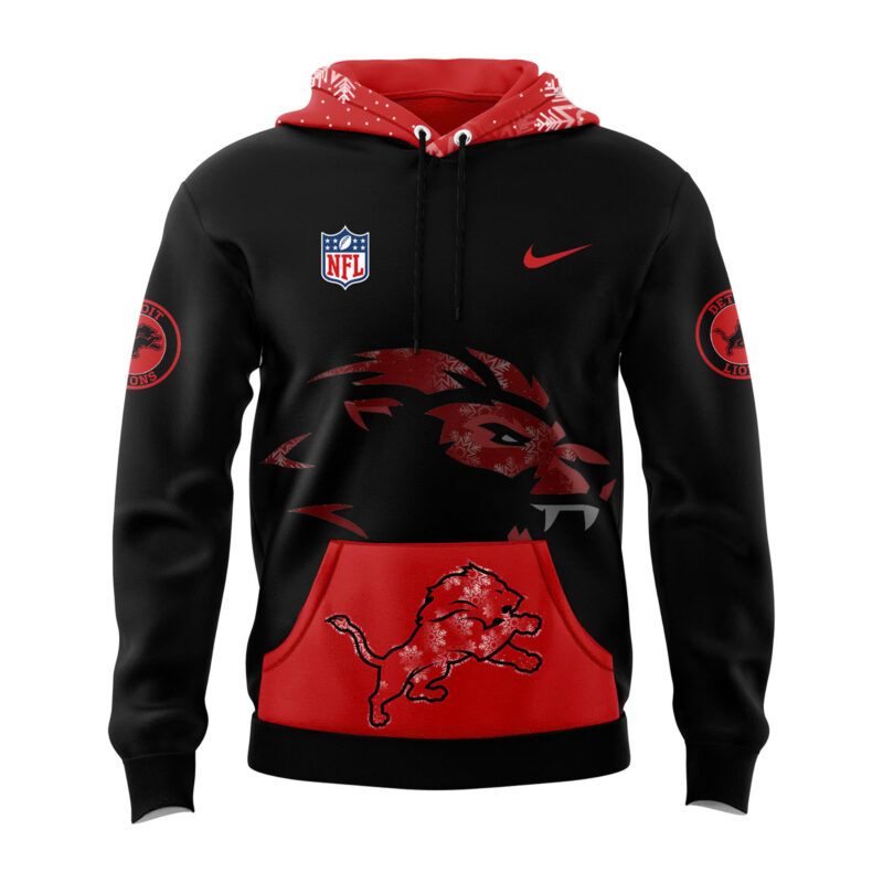 Detroit Lions Christmas 2024 Hoodie x Bobble Hat V2 - Image 2