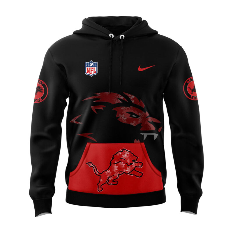 Detroit Lions Christmas 2024 Hoodie x Bobble Hat - Image 2