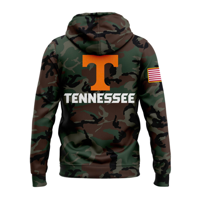 Limited Tennessee Football Nike Camo 2024 Salute to Service Club Fleece Pullover Hoodie - Image 3