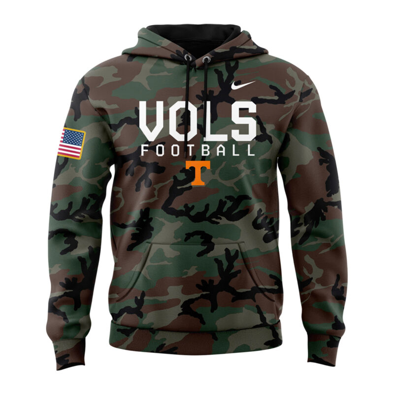 Limited Tennessee Football Nike Camo 2024 Salute to Service Club Fleece Pullover Hoodie - Image 2