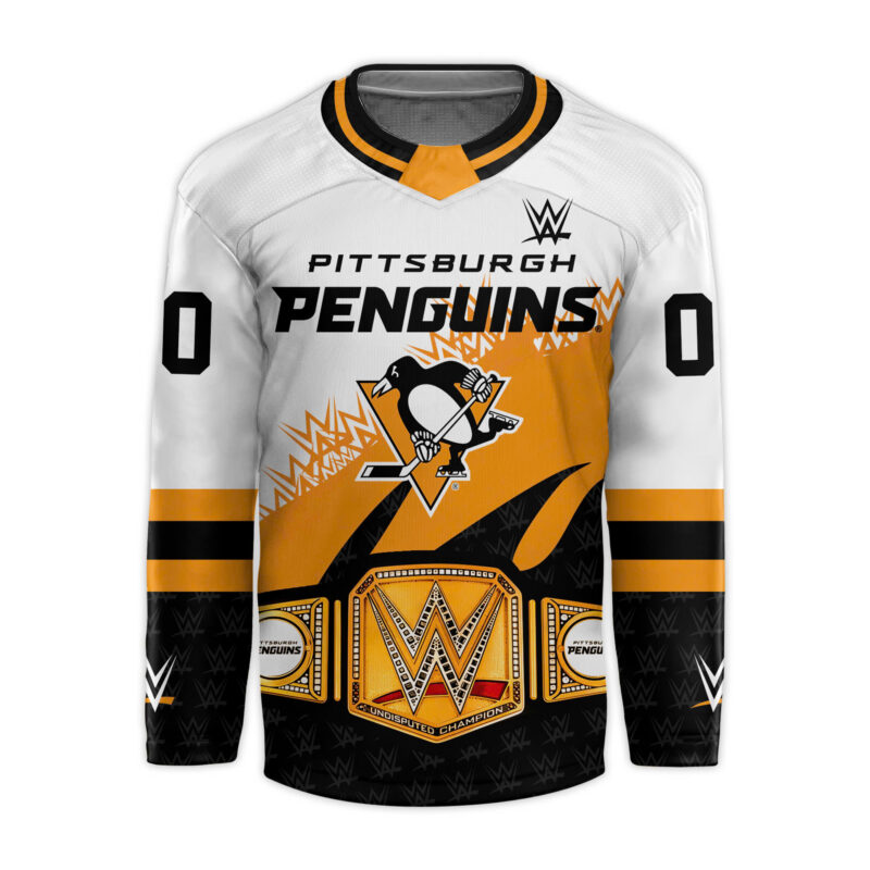 Pittsburgh Penguins x 2024 WWE Night Premium Limited Custom Jersey - Image 2