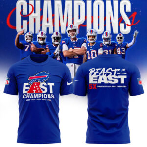 Buffalo Bills 2024 AFC East Division Champions "BEAST OF THE EAST" Tee
