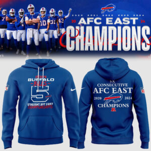 Buffalo Bills 5 Straight AFC East Division Champions Premium Limited Pullover Hoodie