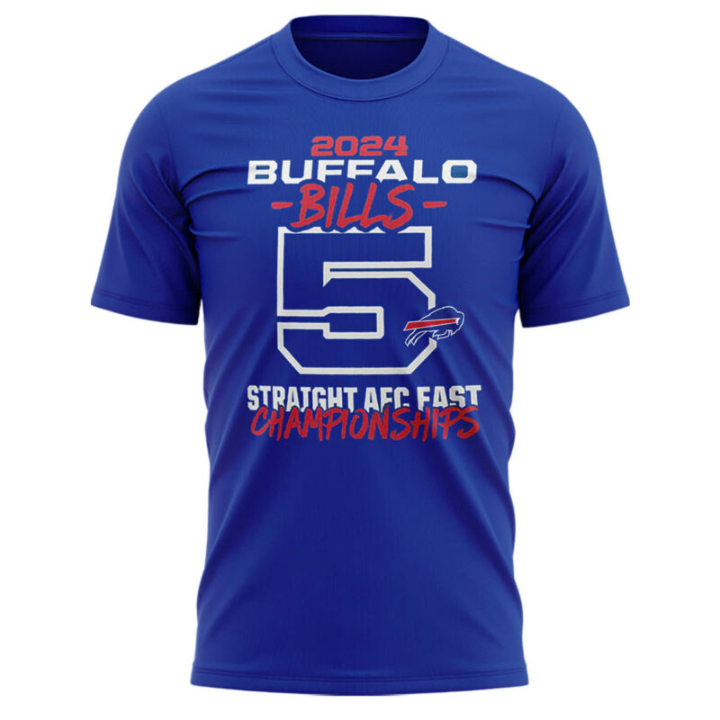 Fanatics Buffalo Bills 5 Straight AFC East Division Champions Tee (Blue, Red, Gray, Black) - Image 2