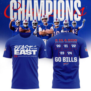 Buffalo Bills Nike 2024 AFC East Division Champions Tee (Blue, Red, Gray, Black)