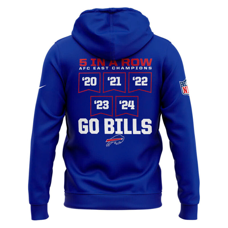 Buffalo Bills Nike 2024 AFC East Division Champions Hoodie (Blue, Red, Gray, Black) - Image 3