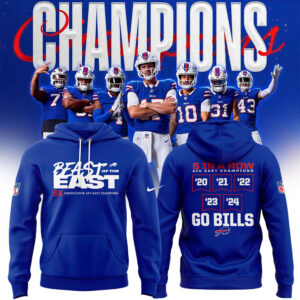 Buffalo Bills Nike 2024 AFC East Division Champions Hoodie (Blue, Red, Gray, Black)