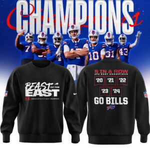 Buffalo Bills Nike 2024 AFC East Division Champions Sweatshirt (Blue, Red, Gray, Black)
