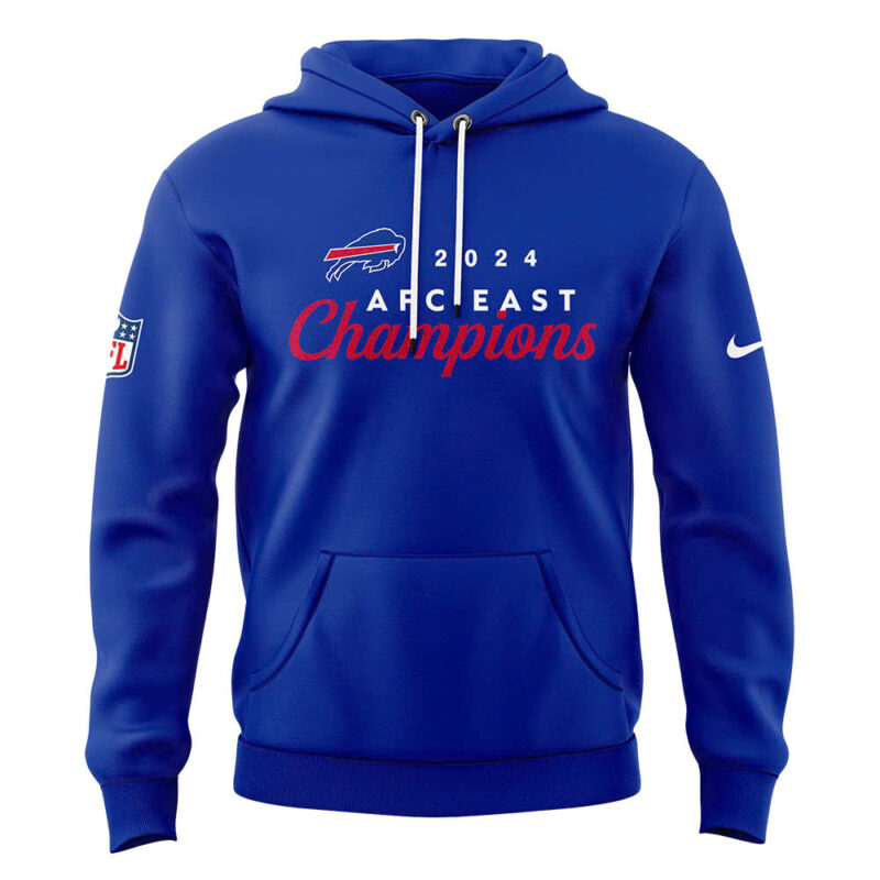 Fanatics Buffalo Bills 5 Straight AFC East Division Champions Hoodie (Blue, Red, Gay, Black) - Image 3