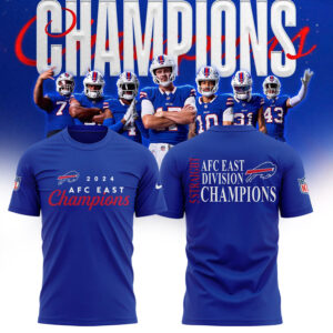 Buffalo Bills Nike 2024 AFC East Division Champions Tee (Blue, Red, Gray, Black)