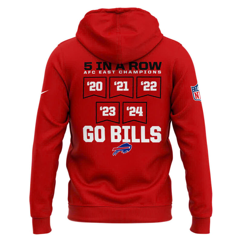 Buffalo Bills Nike 2024 AFC East Division Champions Hoodie (Blue, Red, Gray, Black) - Image 9