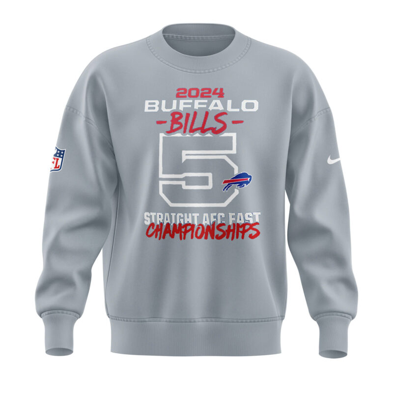 Fanatics Buffalo Bills 5 Straight AFC East Division Champions Sweatshirt (Blue, Red, Gray, Black) - Image 2