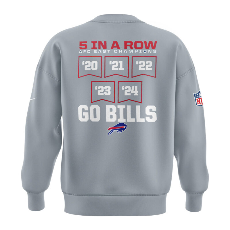 Fanatics Buffalo Bills 5 Straight AFC East Division Champions Sweatshirt (Blue, Red, Gray, Black) - Image 3