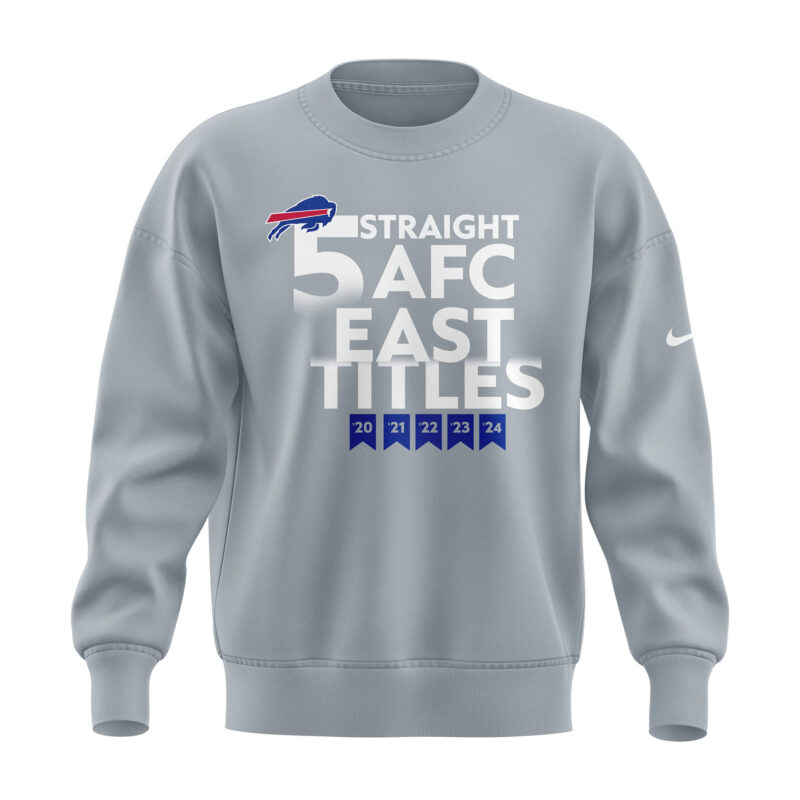 Buffalo Bills Nike 2024 AFC East Division Champions Sweatshirt (Blue, Red, Gray, Black) - Image 2