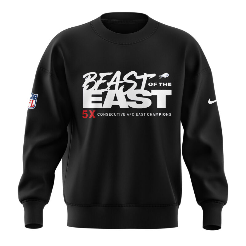 Buffalo Bills Nike 2024 AFC East Division Champions Sweatshirt (Blue, Red, Gray, Black) - Image 2