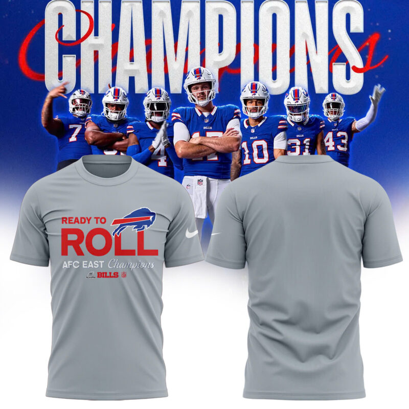Buffalo Bills Nike 2024 AFC East Division Champions Locker Room Trophy Collection Tee (Blue, Red, Gray, Black) - Image 10