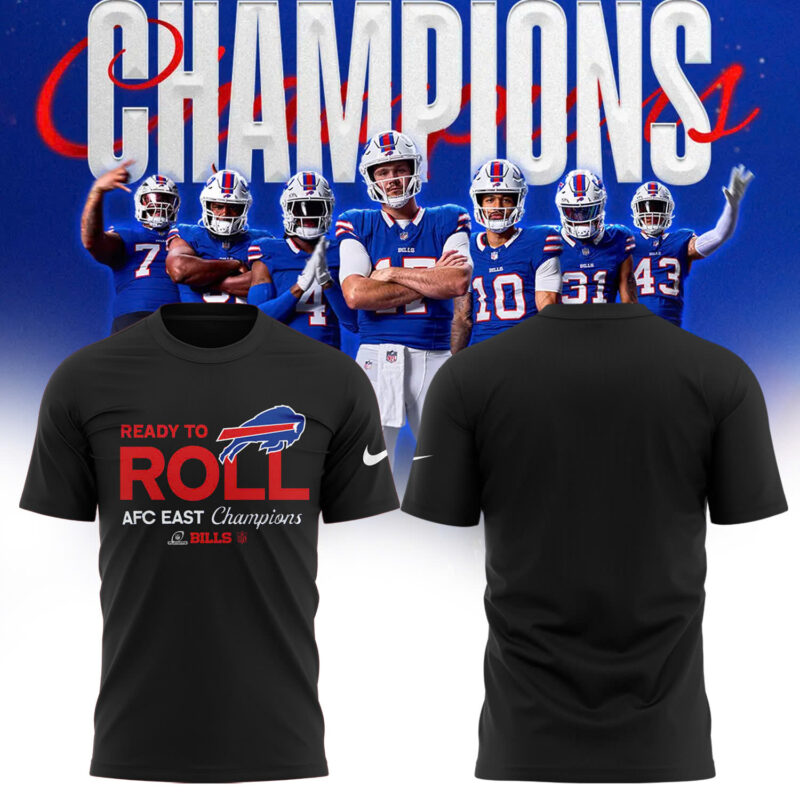 Buffalo Bills Nike 2024 AFC East Division Champions Locker Room Trophy Collection Tee (Blue, Red, Gray, Black) - Image 7