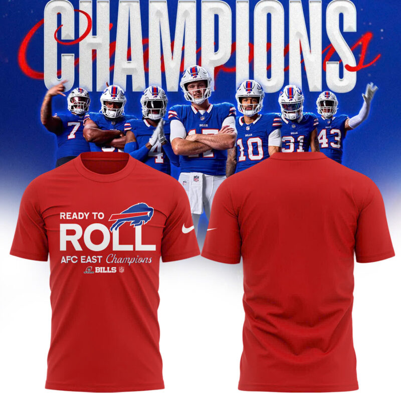 Buffalo Bills Nike 2024 AFC East Division Champions Locker Room Trophy Collection Tee (Blue, Red, Gray, Black) - Image 4