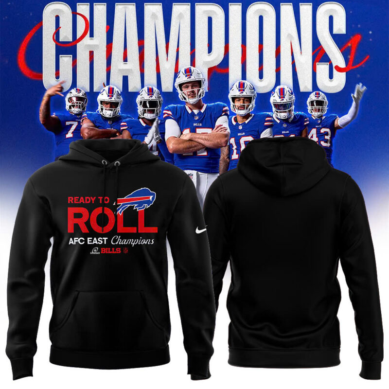 Buffalo Bills Nike Heather Gray 2024 AFC East Division Champions Locker Room Trophy Collection Pullover Hoodie (Blue, Red, Gray, Black) - Image 4