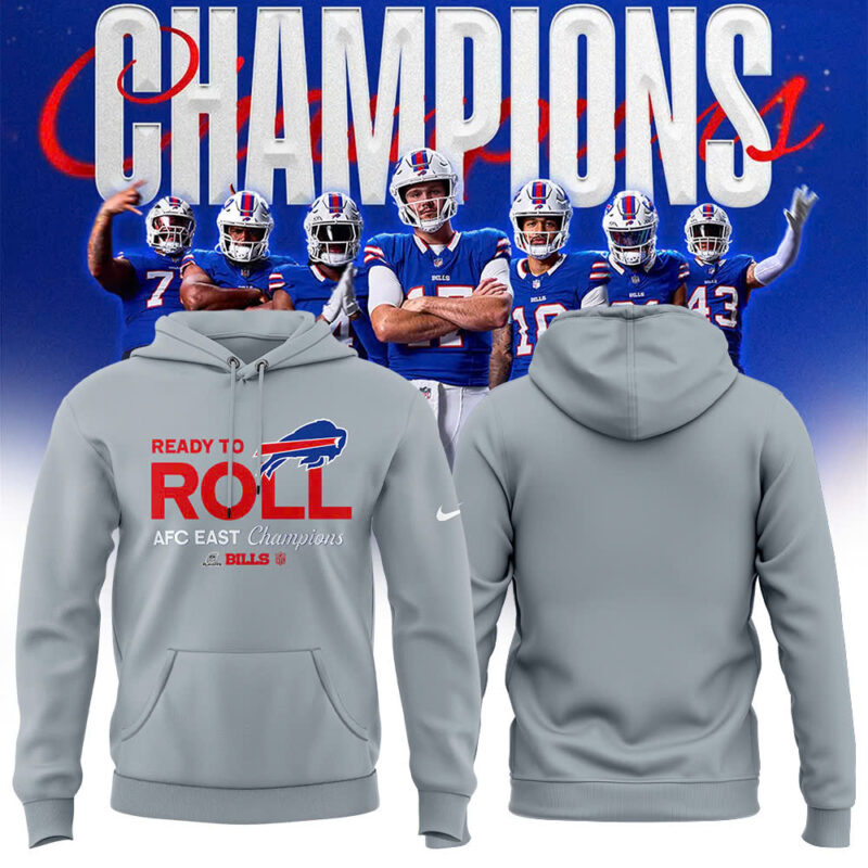 Buffalo Bills Nike Heather Gray 2024 AFC East Division Champions Locker Room Trophy Collection Pullover Hoodie (Blue, Red, Gray, Black) - Image 10