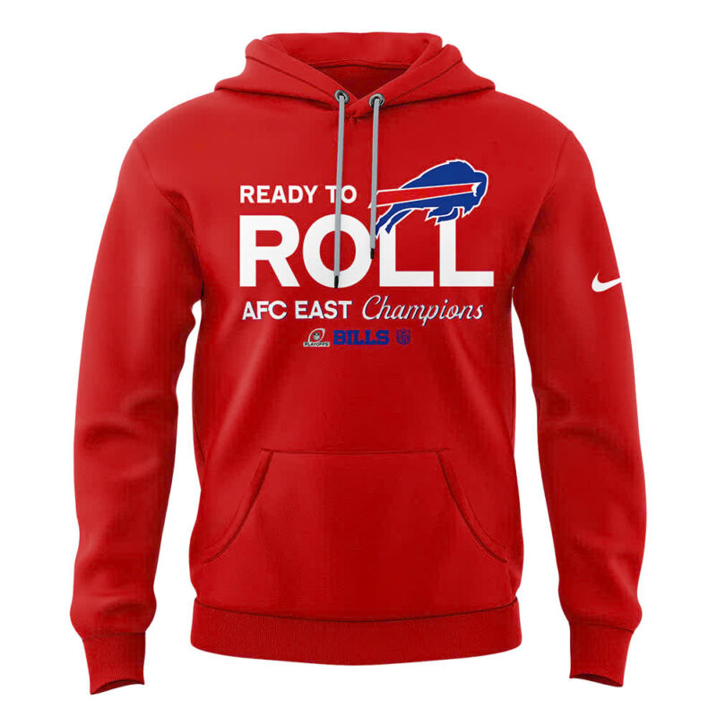 Buffalo Bills Nike Heather Gray 2024 AFC East Division Champions Locker Room Trophy Collection Pullover Hoodie (Blue, Red, Gray, Black) - Image 2