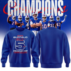 Fanatics Buffalo Bills 5 Straight AFC East Division Champions Sweatshirt (Blue, Red, Gray, Black)