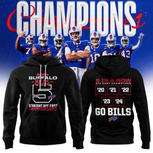 Fanatics Buffalo Bills 5 Straight AFC East Division Champions Hoodie (Blue, Red, Gray, Black)