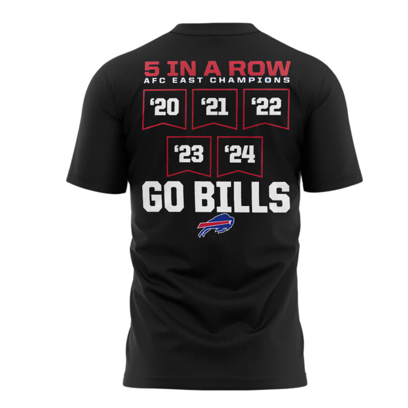 Fanatics Buffalo Bills 5 Straight AFC East Division Champions Tee (Blue, Red, Gray, Black) - Image 9